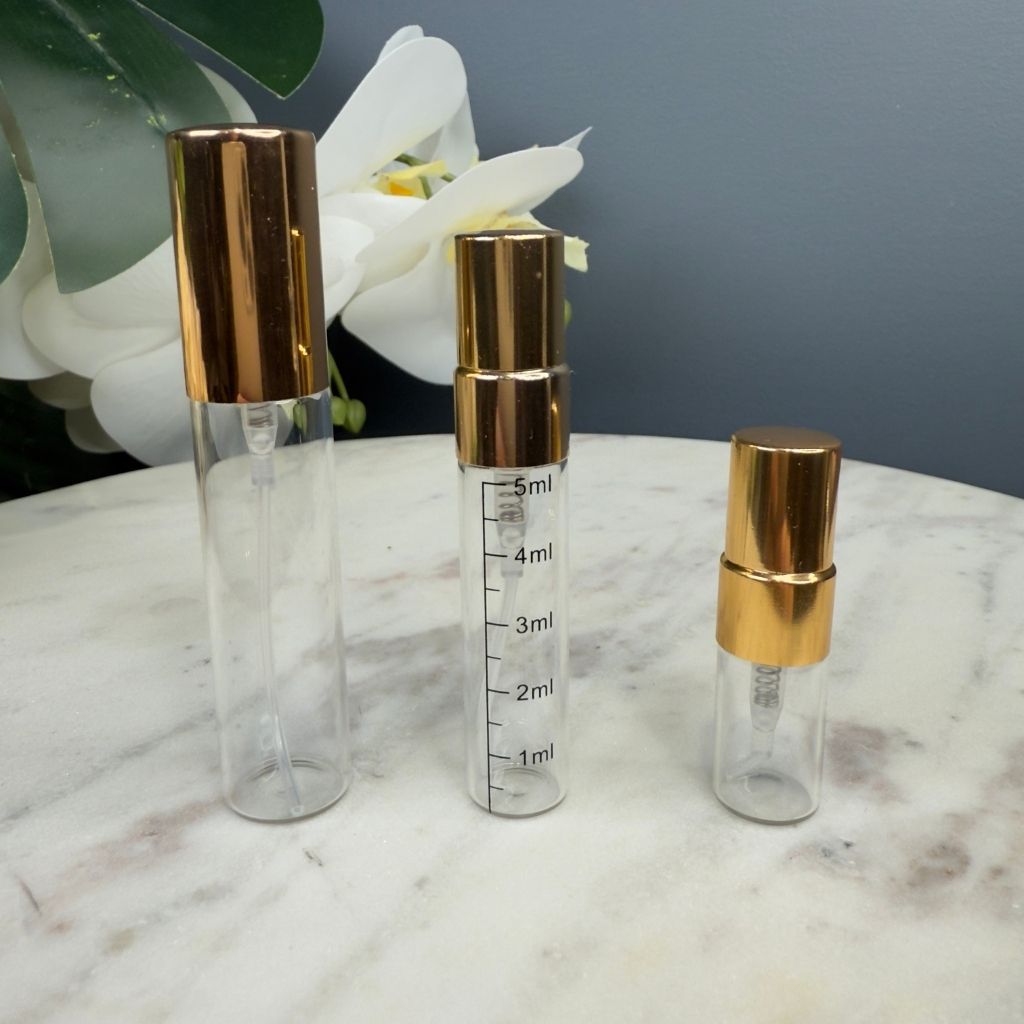 Premium glass perfumes atomizers with gold spray cap for luxury decant Authentic by belleetbold